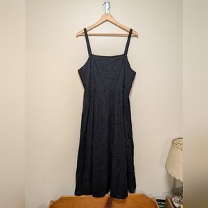 Madewell Size 14 Black Eyelet Midi Dress